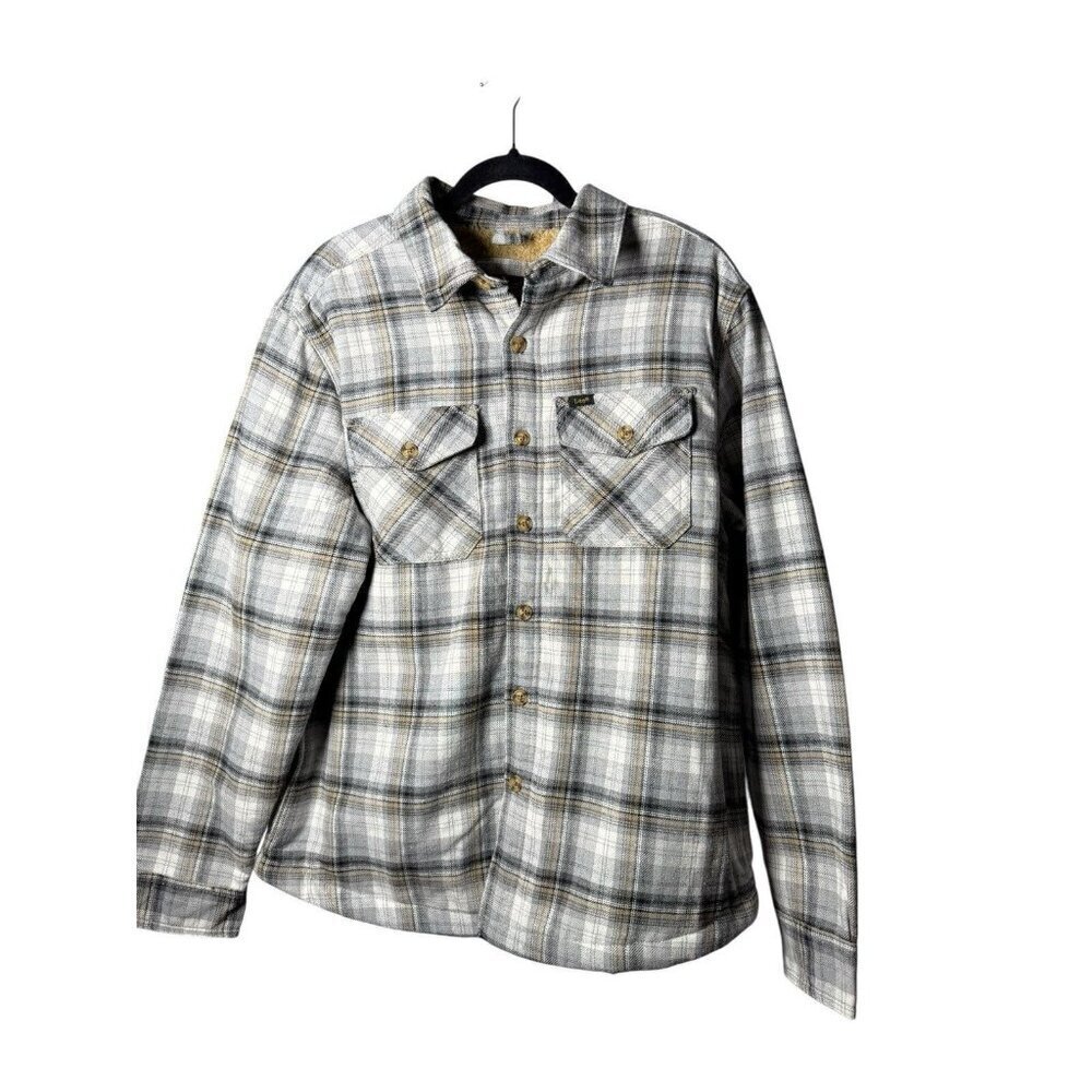Lee Sherpa Lined Flannel Shirt Men’s Size Medium NEW Iron Gray Plaid